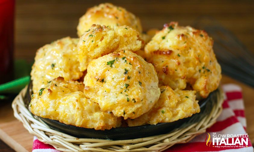 basket of cheddar bay biscuits