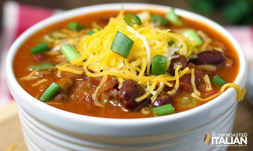 wendys chili in bowl