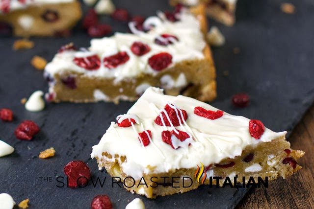 starbucks cranberry bliss bar with bite taken out