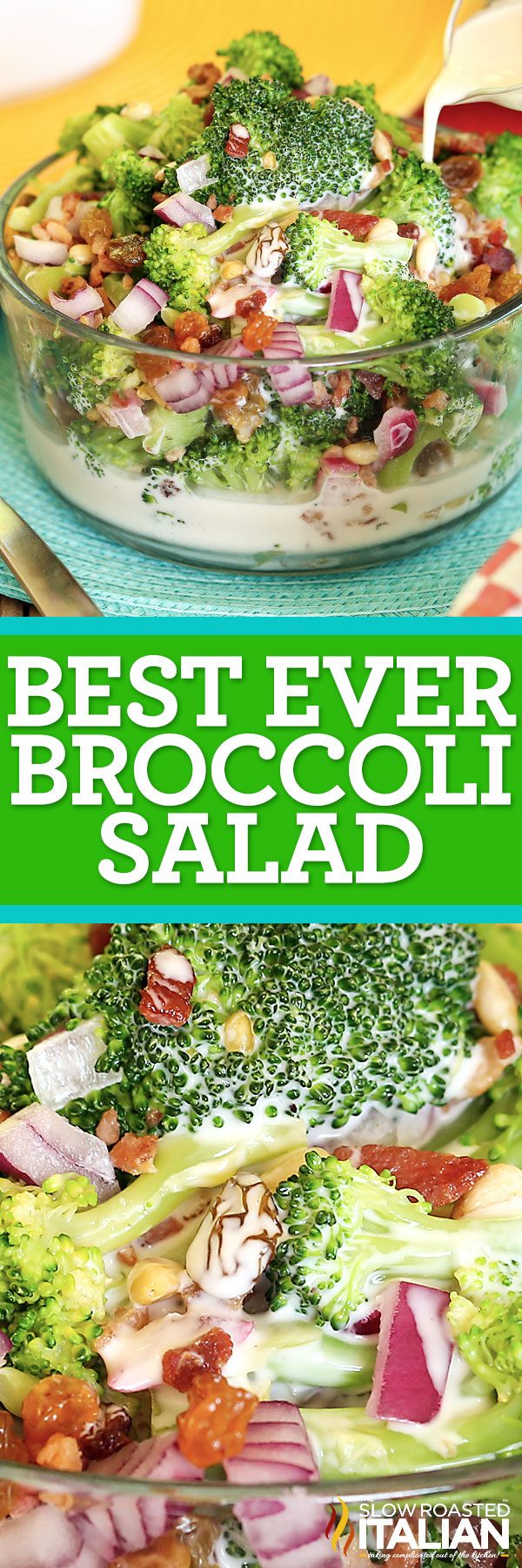 titled image collage for broccoli salad