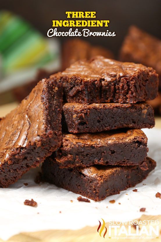 3-Ingredient Brownies are moist, chewy, chocolaty and oh so fudgy. They come together in just 5 minutes. And the taste is spectacular.