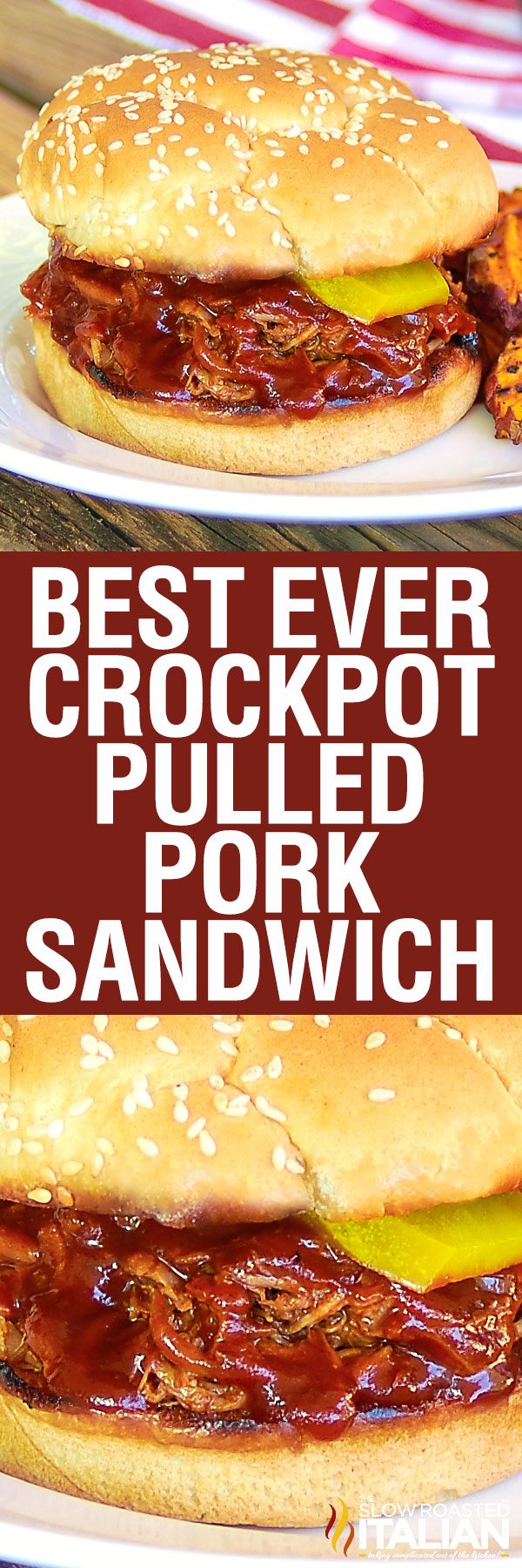 titled pinterest collage for crockpot pulled pork recipe