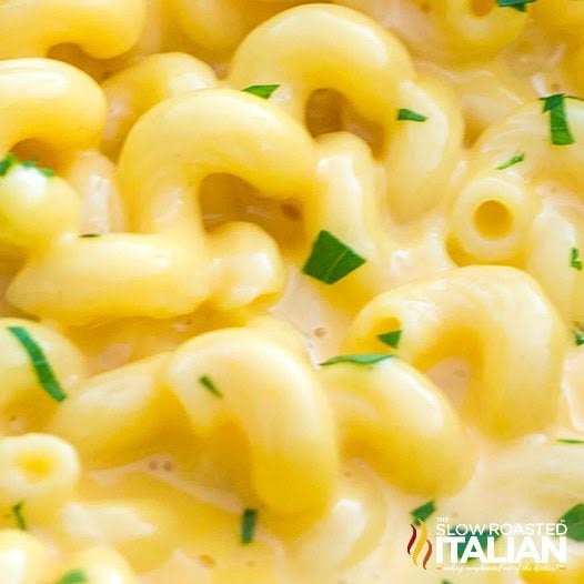 Slow Cooker Creamy Mac and Cheese Close Up