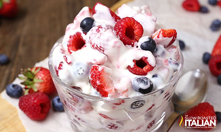 Easter dessert salad in bowl