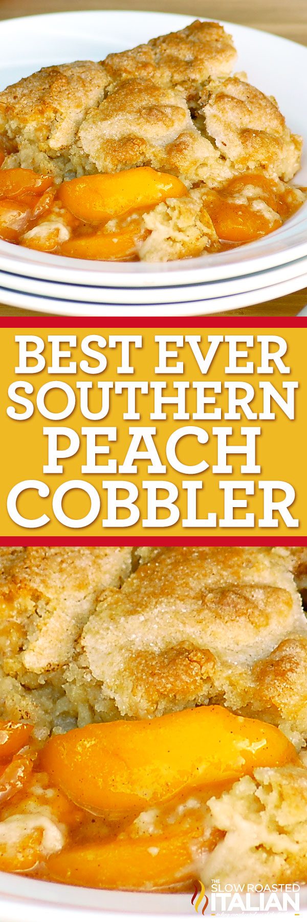 titled image (and shown): Best Peach Cobbler