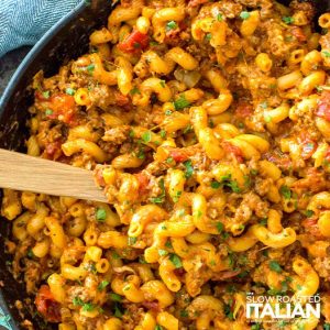 American goulash in large pot