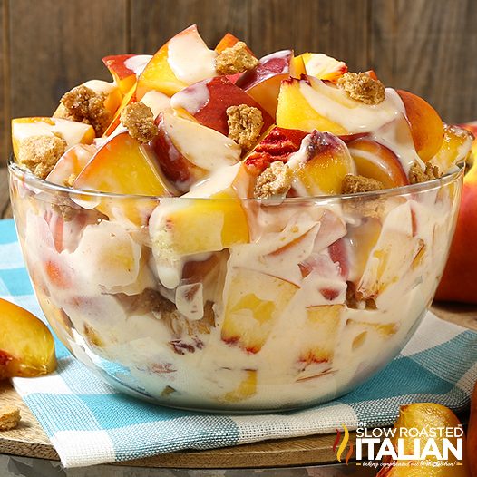 peach cobbler cheesecake salad