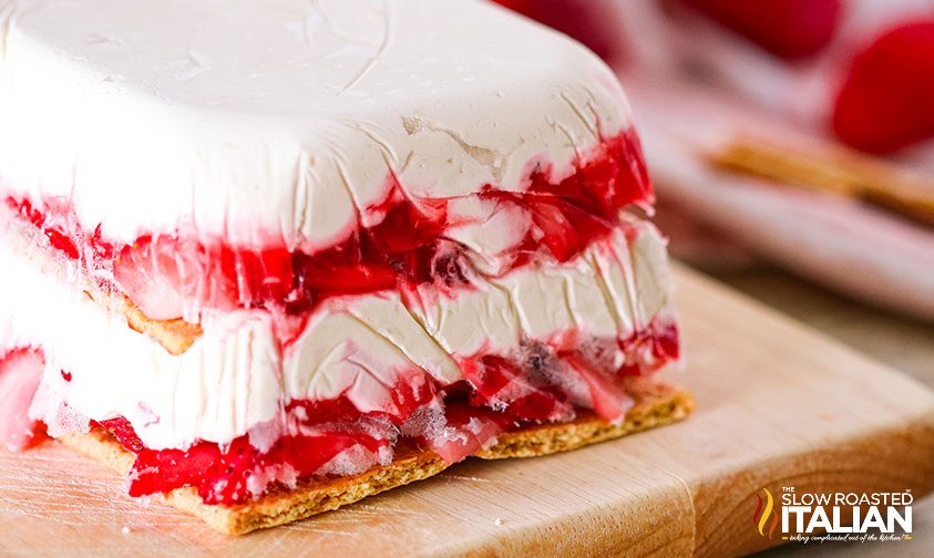 inverted no bake strawberry dessert