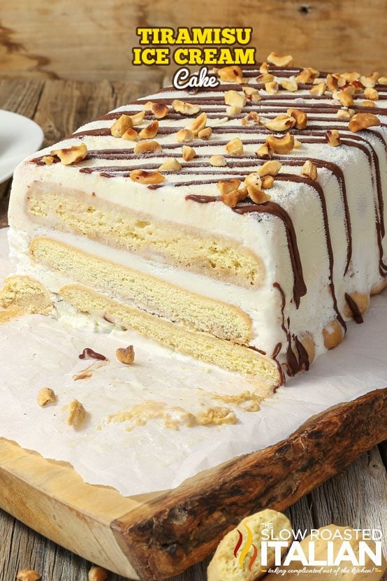 titled: Tiramisu Ice Cream Cake
