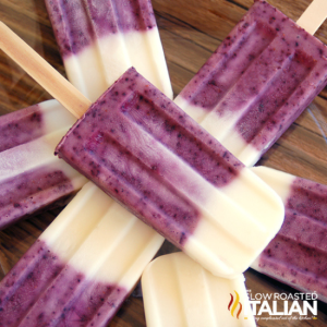 stack of blueberry fruit popsicles