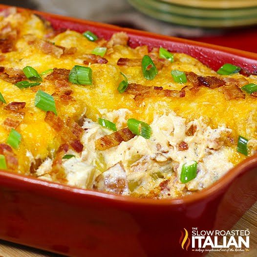 Dish of Cheesy Potato Casserole