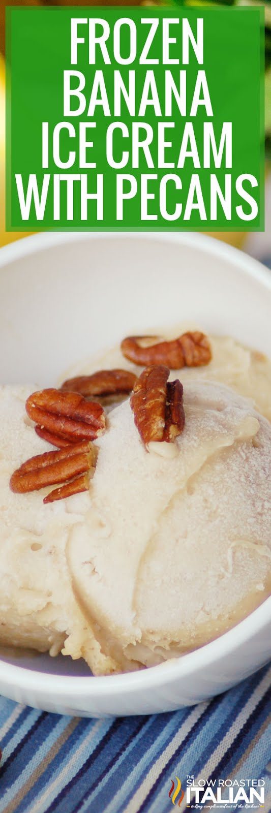 Frozen banana ice cream with pecans