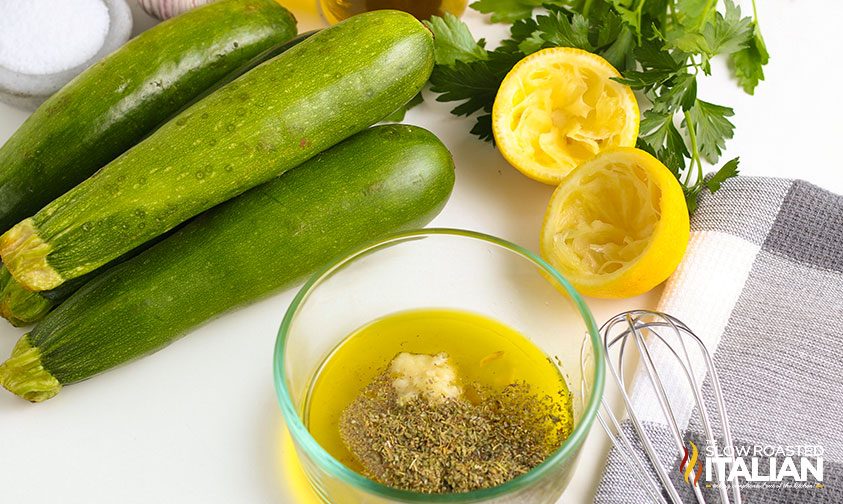 making marinade for grilled vegetables