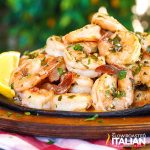 lemon garlic shrimp on plate