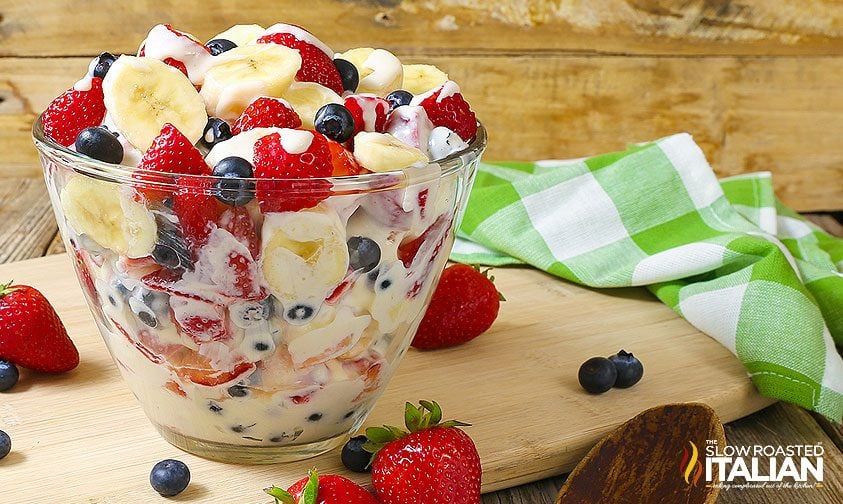 red white and blue fruit salad