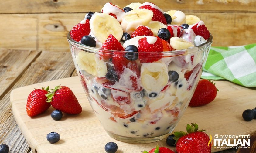 Red, White and Blue Cheesecake Salad