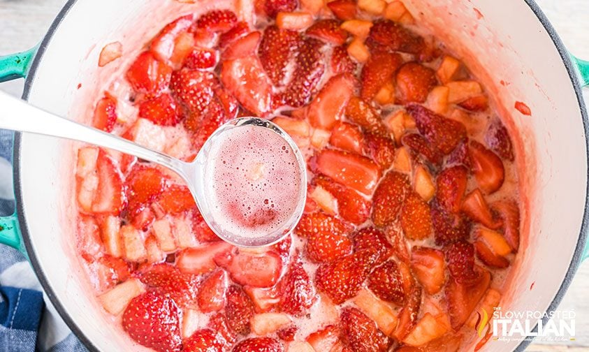 Strawberry Jelly: Scooping the foam off the top