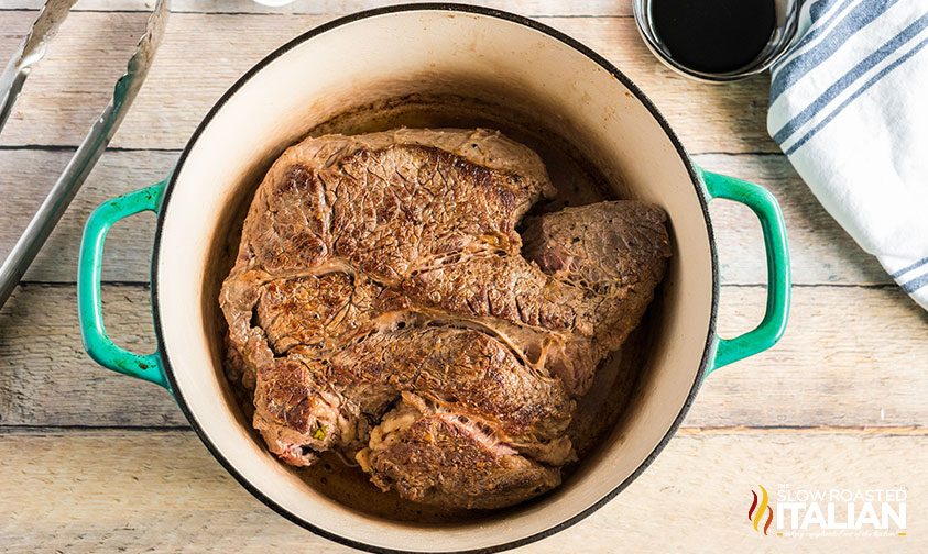 pot roast crockpot recipe searing in dutch oven