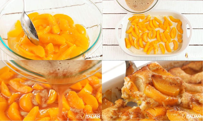 peach dump cake step by step