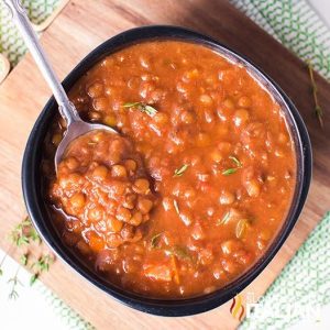 Instant Pot Lentil Soup In Bowl