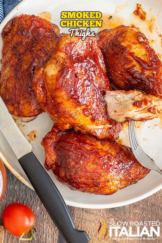 Smoked Chicken Thighs on a plate