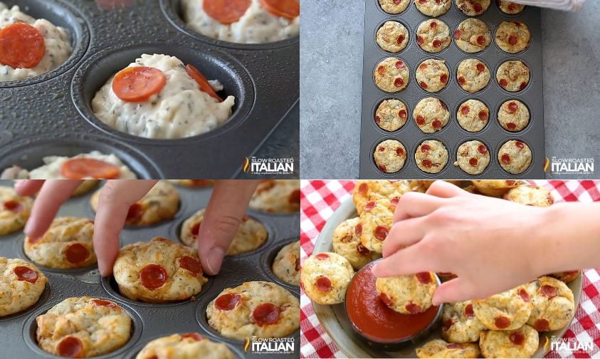 pizza bites scoop them, bake them, eat them