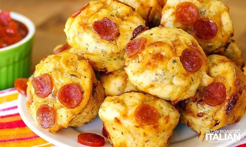 pizza puffs on a plate