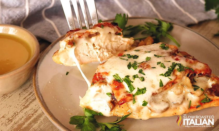 cutting chicken breast