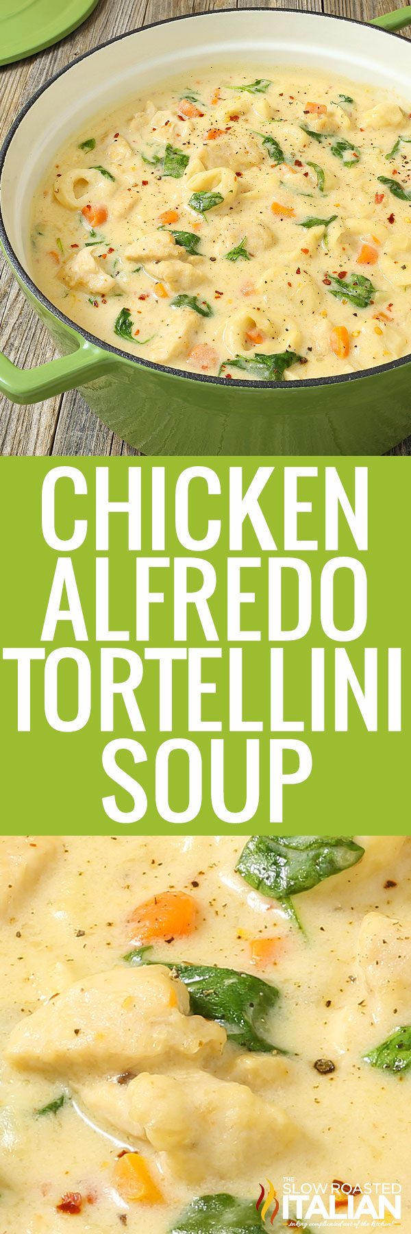 chicken tortellini soup with spinac