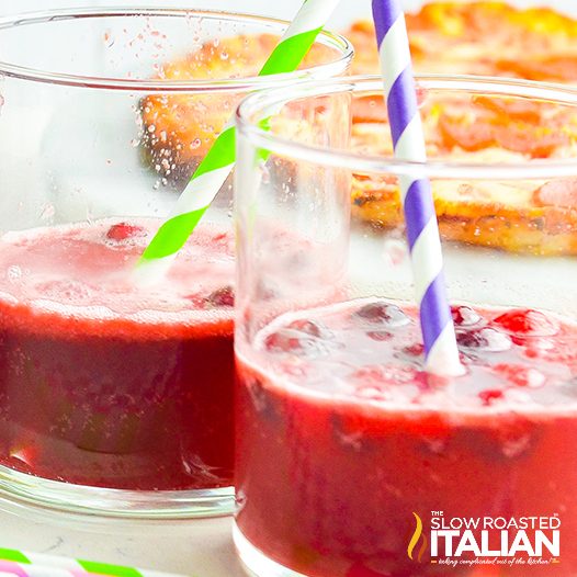 2 glasses of festive cranberry punch