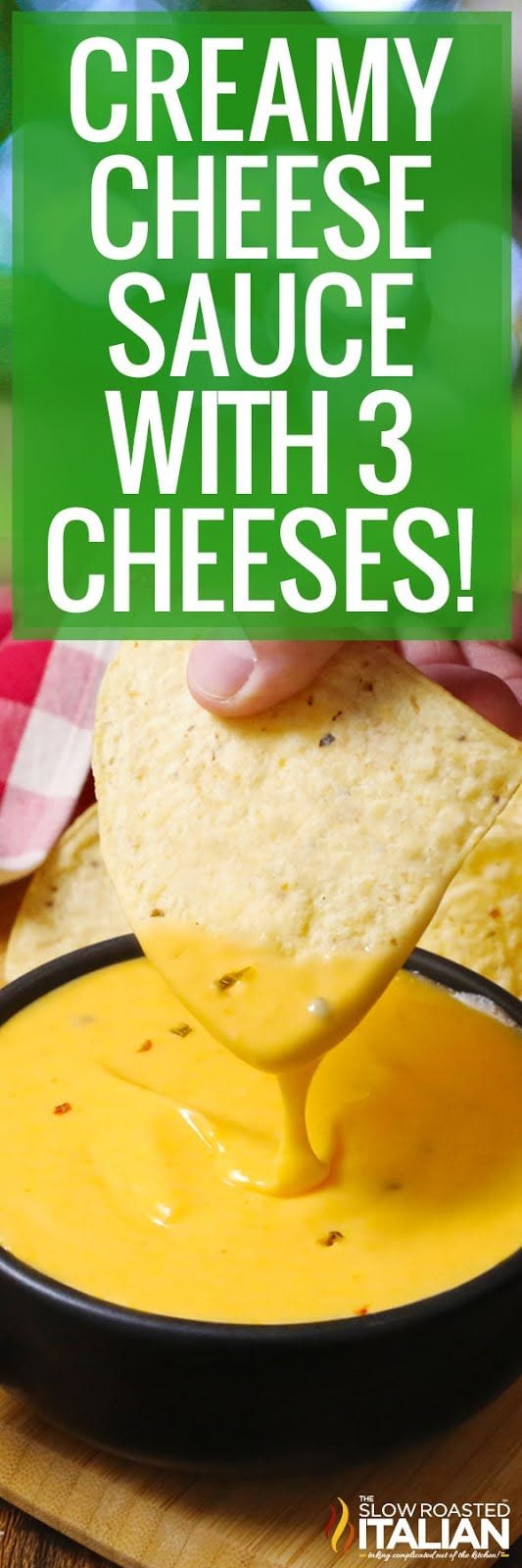titled image (and shown): creamy cheese sauce recipe with 3 cheeses