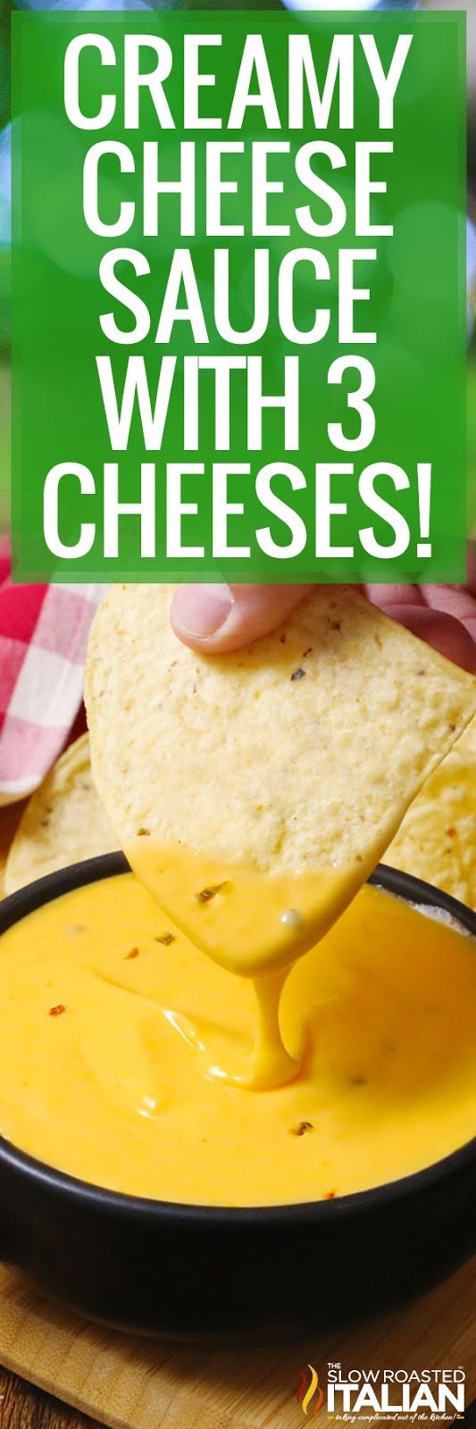 titled image (and shown): creamy cheese sauce recipe with 3 cheeses