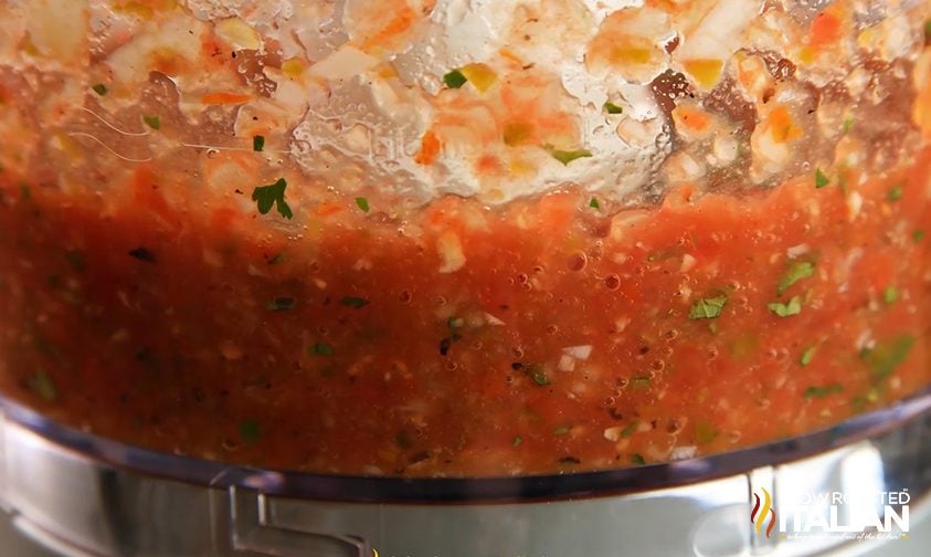 canned tomatoes, jalapeno and onion in blender