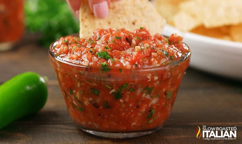 bowl of fire roasted salsa