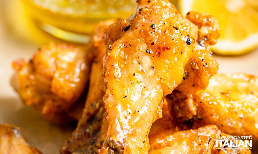 air fryer chicken wings in lemon pepper sauce
