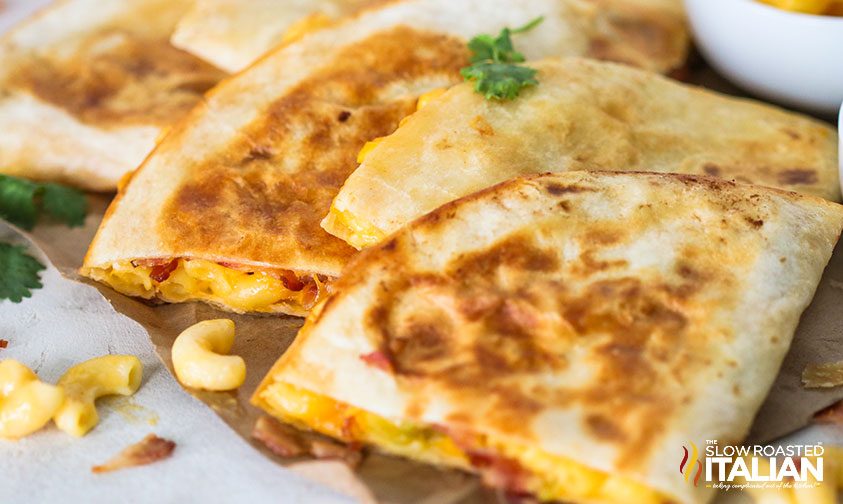macaroni and cheese quesadillas