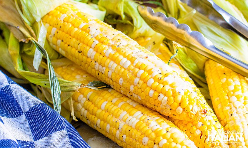 smoked corn on the cob in husk