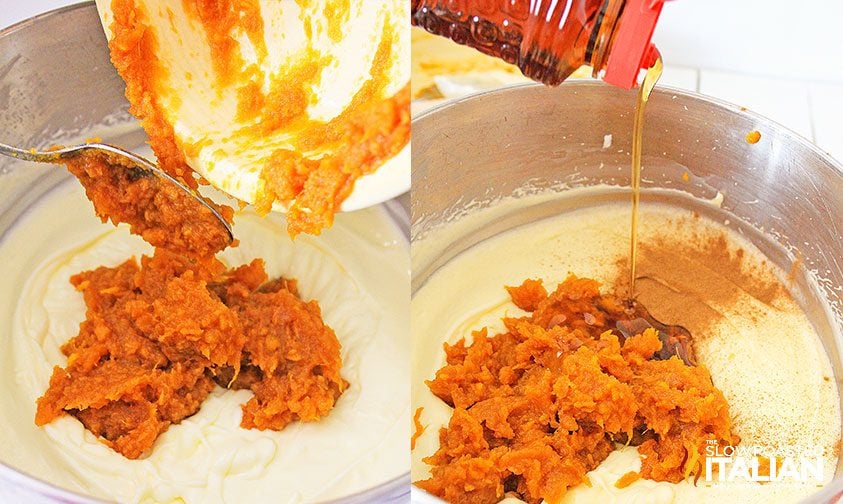 adding sweet potato to cheesecake