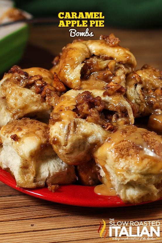 Caramel Apple Pie Bombs on a plate