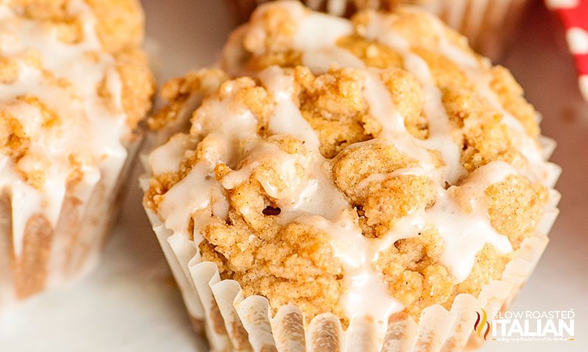 apple cinnamon muffin with streusel