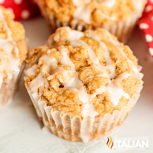 iced apple crumb muffins