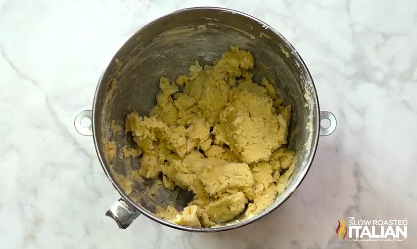 pecan pie dough in mixing bowl