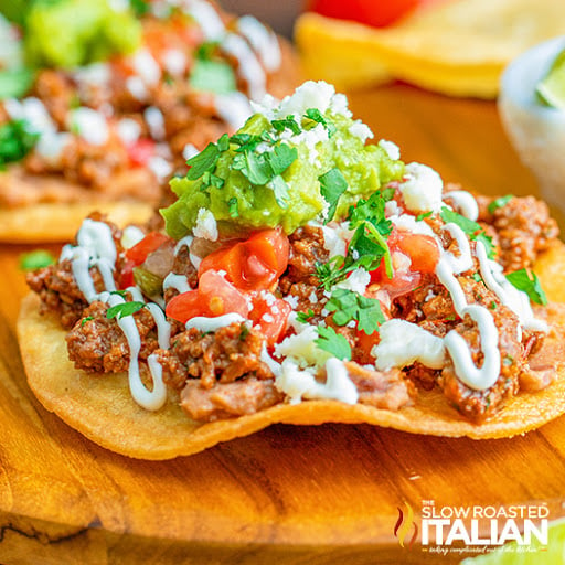 mexican chalupa on wood board