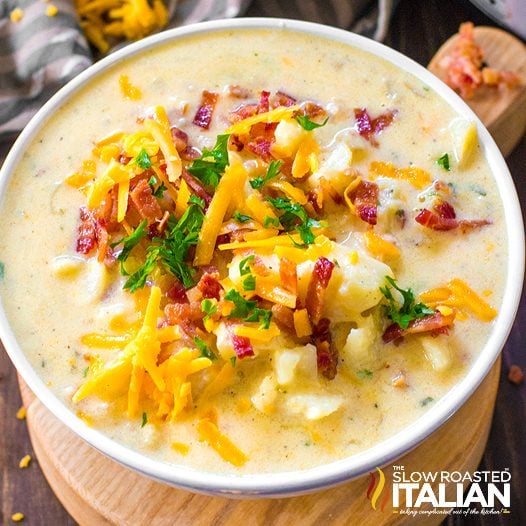 potato soup in bowl