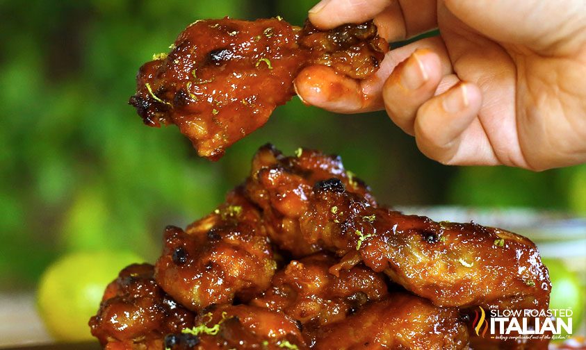 platter of sriracha chicken wings