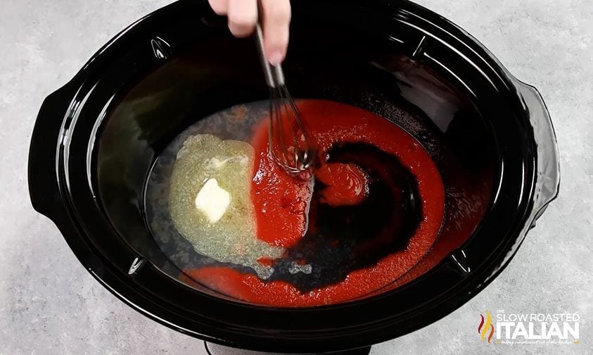 sauce in a slow cooker