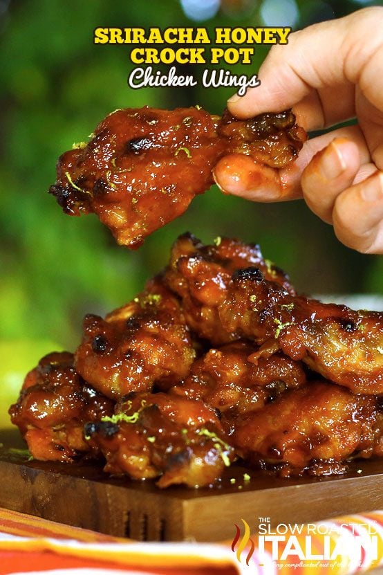 Crockpot Honey Sriracha Chicken Wings Recipe + Video