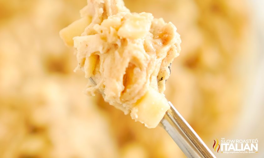 apple cookie mix on spoon