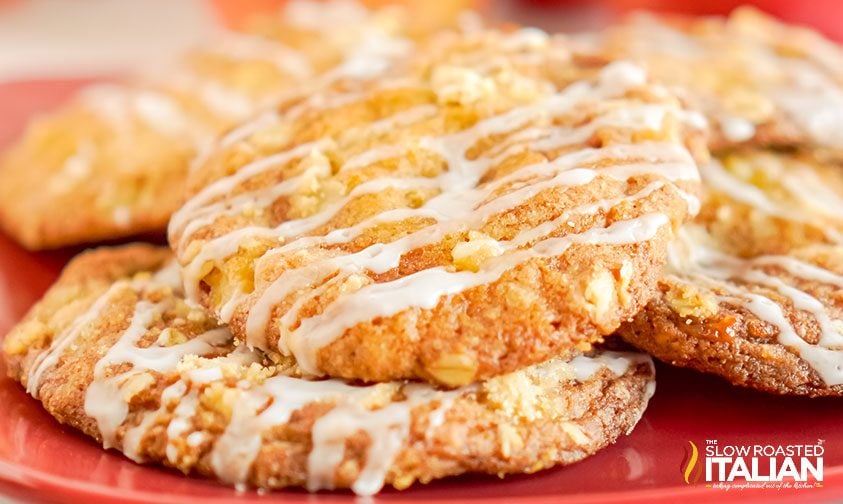 a stack of Apple Cookies with Streusel Topping