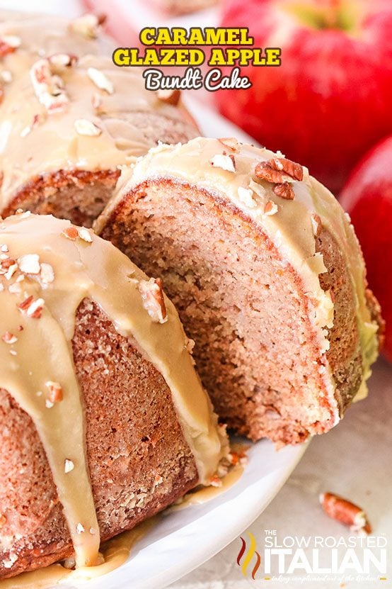 titled: caramel glazed apple bundt cake